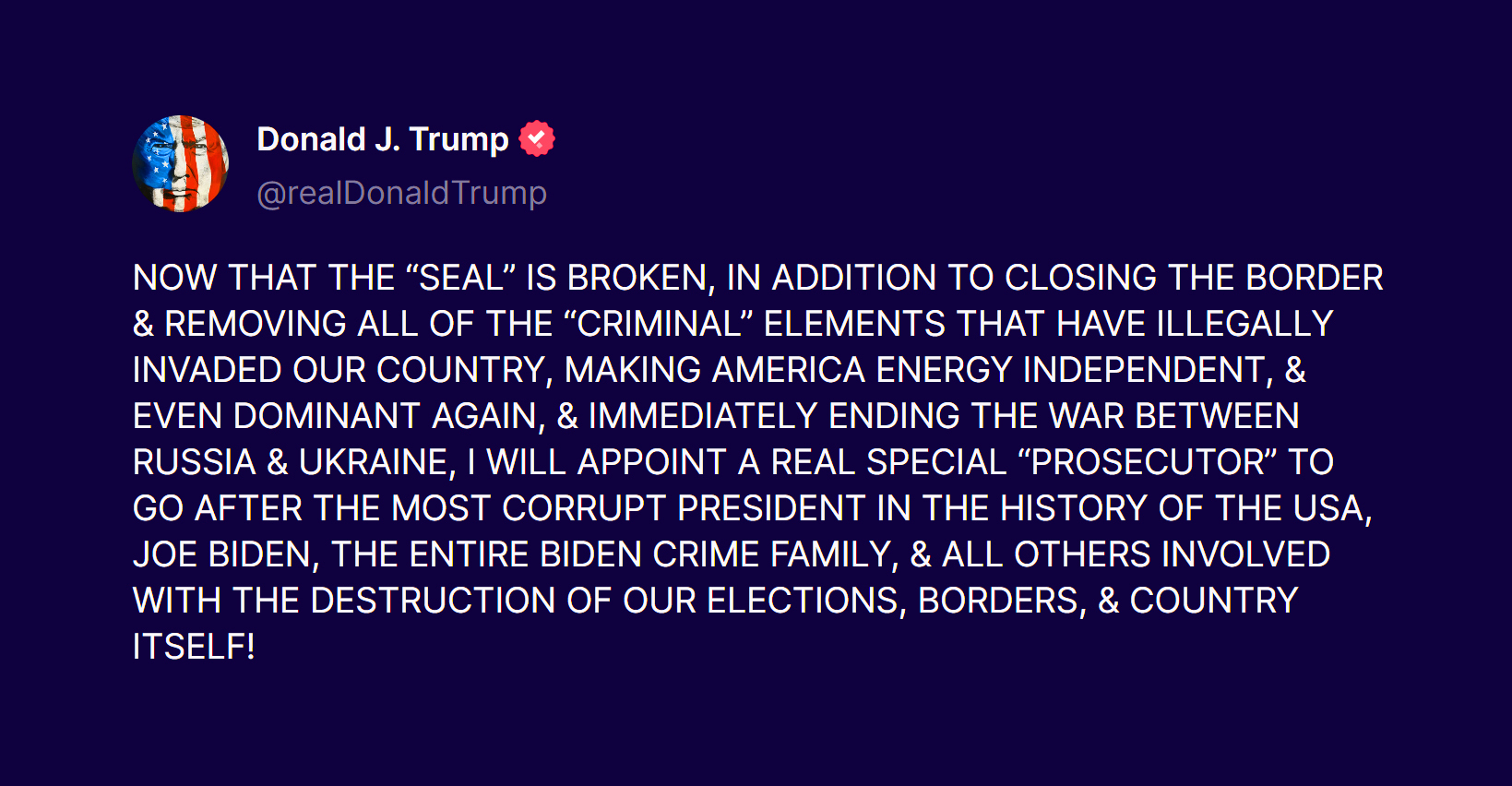 Trump statement