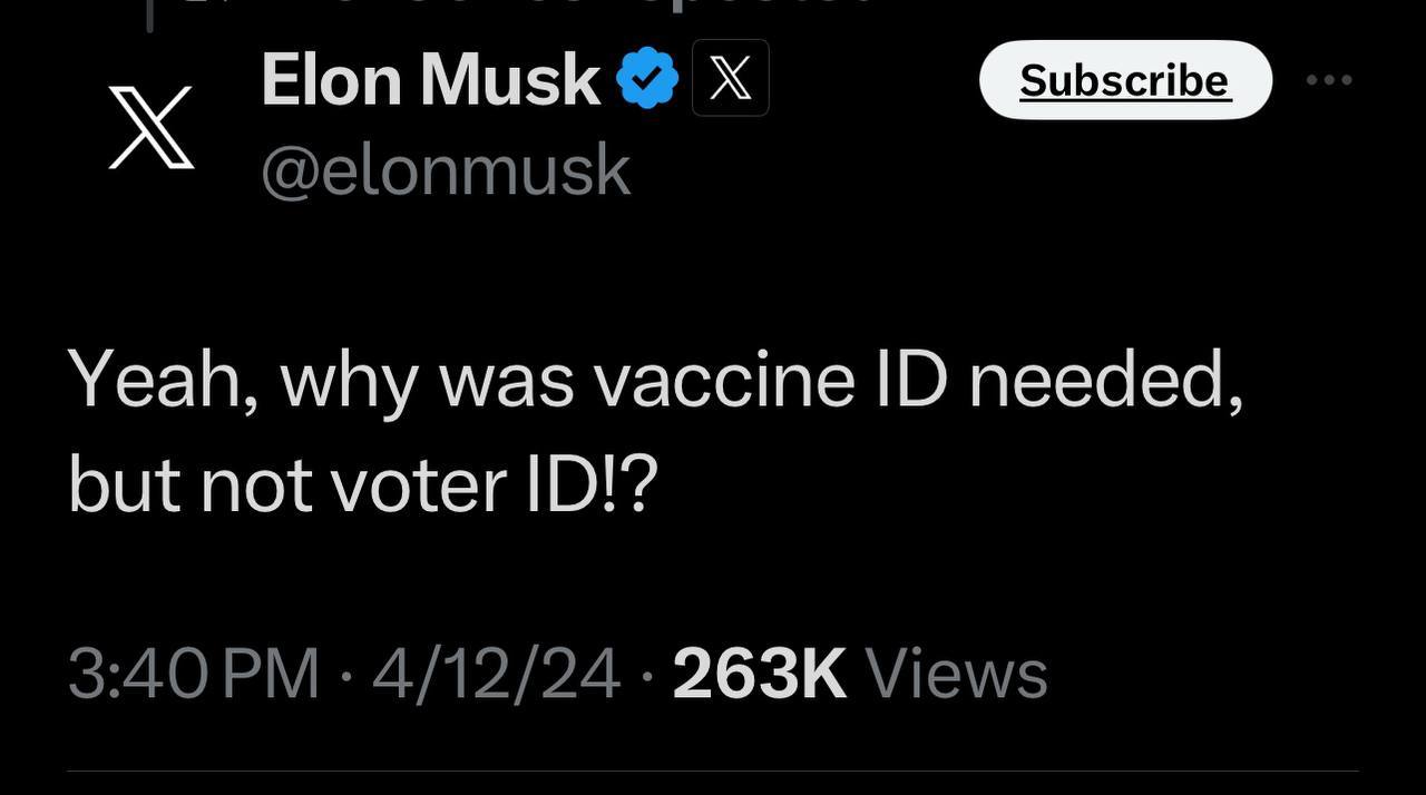 Musk ID tweet