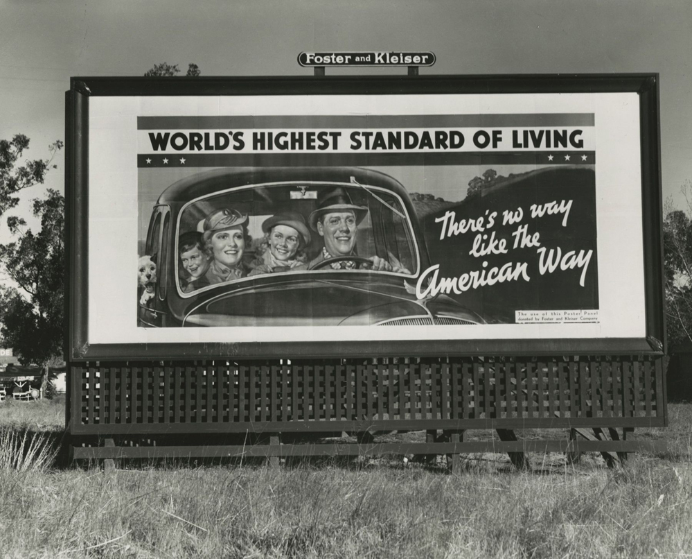 Billboard on US Highway 99 in California, 1937
                  Dorothea Lange