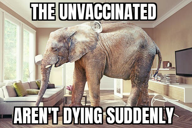 unvaccinated aren't dying suddenly